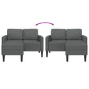 vidaXL kétszemélyes, L alakú kanapé heverővel, sötétszürke, szövetből készült, 125 cm