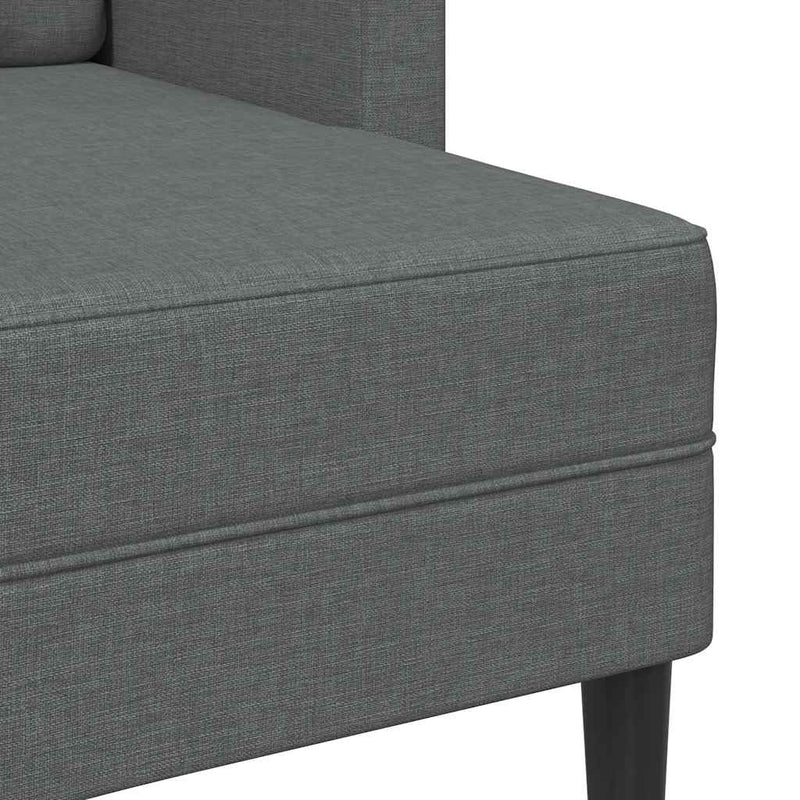 vidaXL kétszemélyes, L alakú kanapé heverővel, sötétszürke, szövetből készült, 125 cm