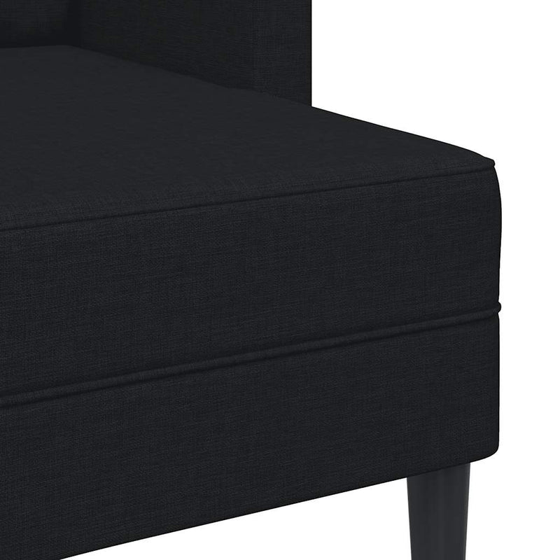 vidaXL fekete anyagból 2 üléses kanapé L-alakú kanapéval 125 cm