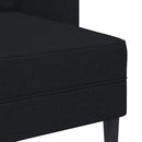 vidaXL fekete anyagból 2 üléses kanapé L-alakú kanapéval 125 cm