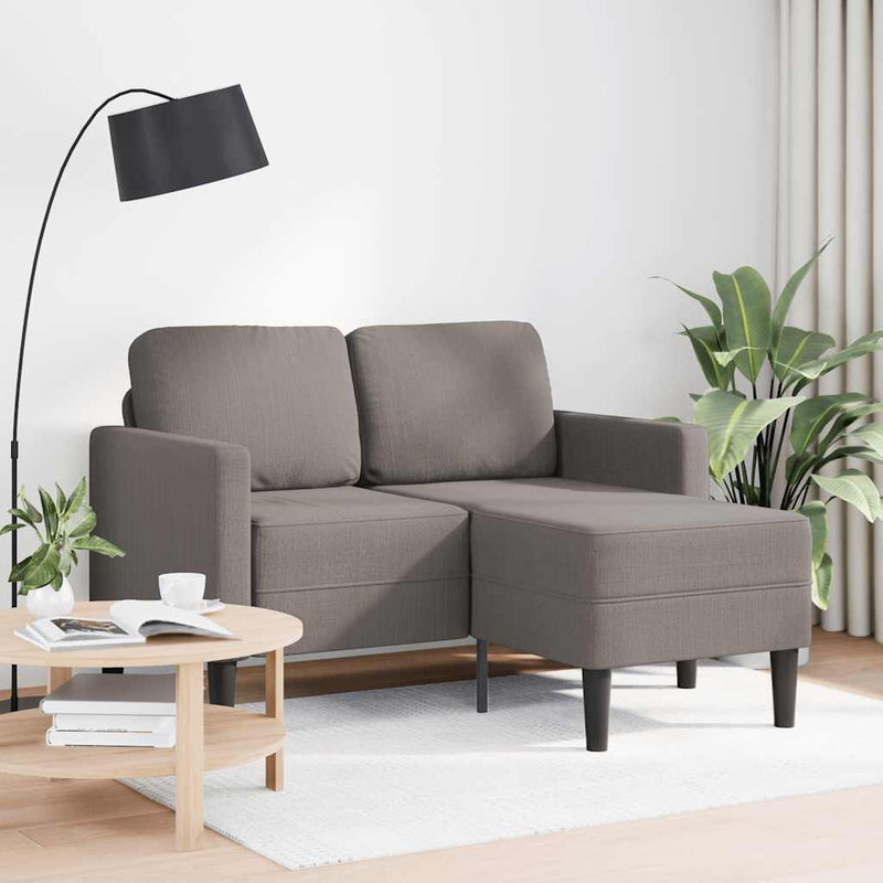 vidaXL tópszínű anyagból 2 üléses kanapé L-alakú kanapéval 125 cm
