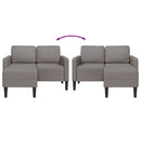 vidaXL tópszínű anyagból 2 üléses kanapé L-alakú kanapéval 125 cm