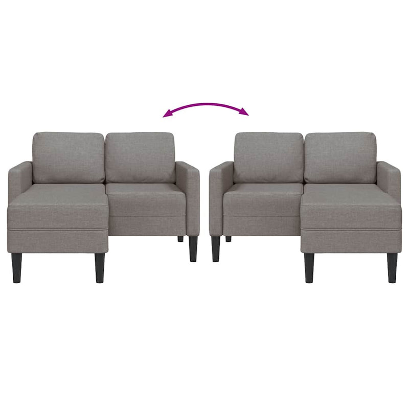 vidaXL tópszínű anyagból 2 üléses kanapé L-alakú kanapéval 125 cm
