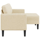vidaXL krémszínű anyagból 2 üléses kanapé L-alakú kanapéval 125 cm