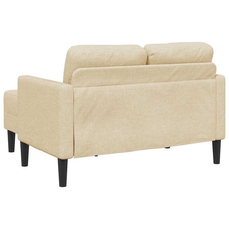 vidaXL krémszínű anyagból 2 üléses kanapé L-alakú kanapéval 125 cm