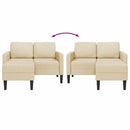 vidaXL krémszínű anyagból 2 üléses kanapé L-alakú kanapéval 125 cm