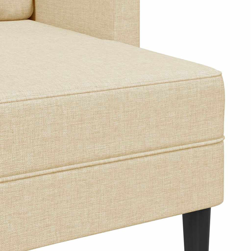 vidaXL krémszínű anyagból 2 üléses kanapé L-alakú kanapéval 125 cm