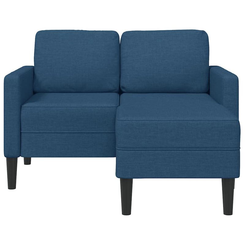 vidaXL kék anyagból 2 üléses kanapé L-alakú kanapéval 125 cm