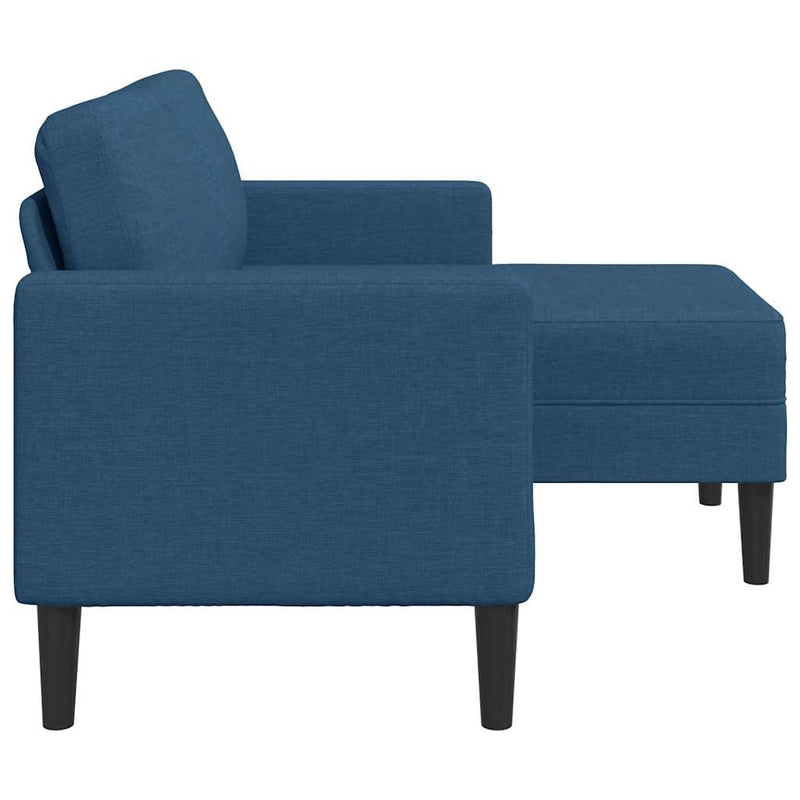 vidaXL kék anyagból 2 üléses kanapé L-alakú kanapéval 125 cm