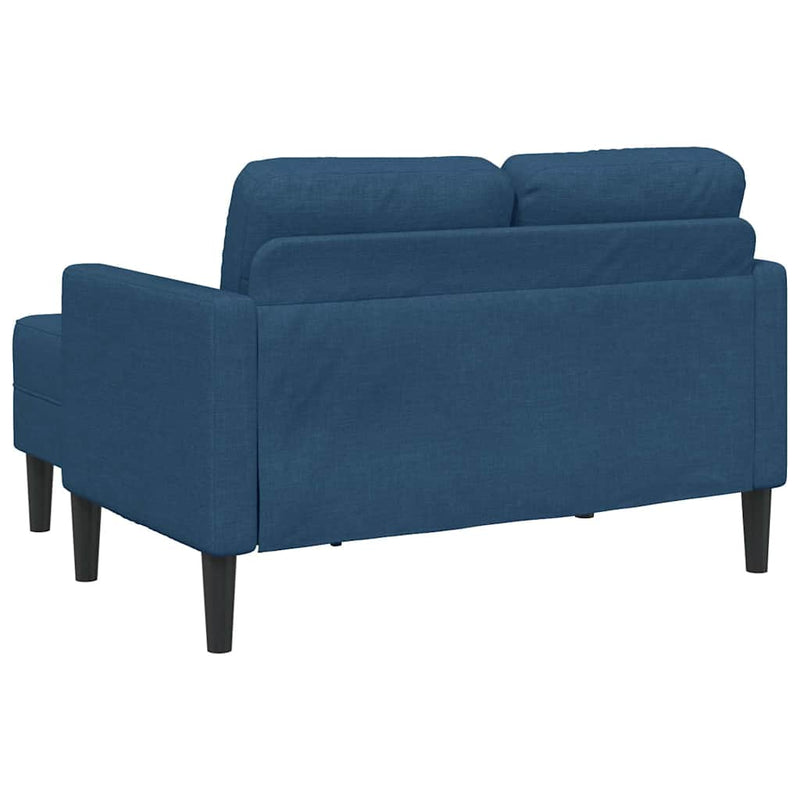 vidaXL kék anyagból 2 üléses kanapé L-alakú kanapéval 125 cm