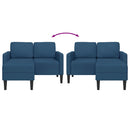 vidaXL kék anyagból 2 üléses kanapé L-alakú kanapéval 125 cm