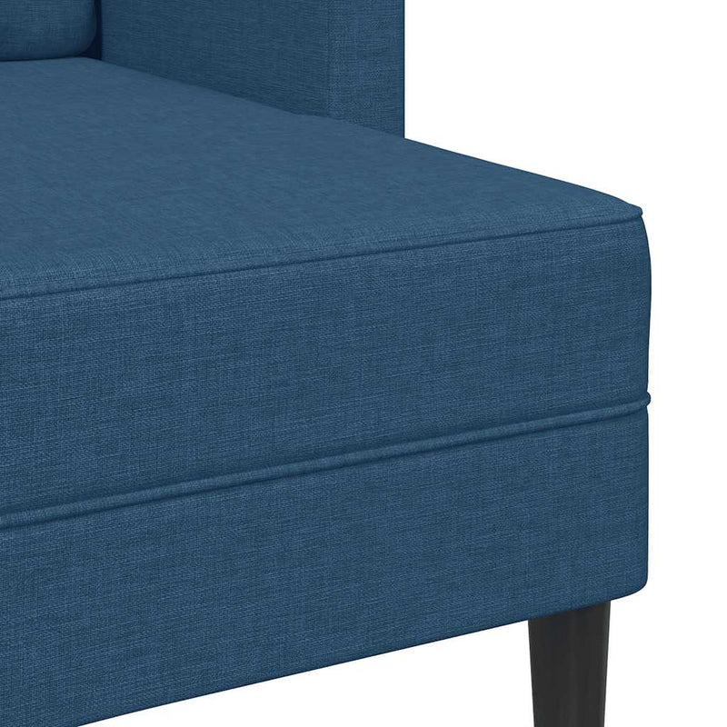 vidaXL kék anyagból 2 üléses kanapé L-alakú kanapéval 125 cm