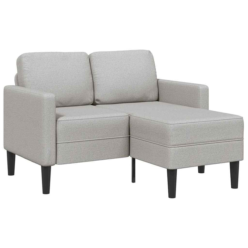 vidaXL felhőszürke anyagból 2 üléses kanapé L-alakú kanapéval 125 cm