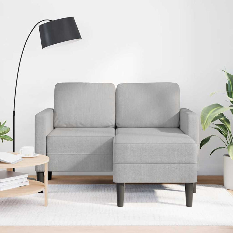 vidaXL felhőszürke anyagból 2 üléses kanapé L-alakú kanapéval 125 cm