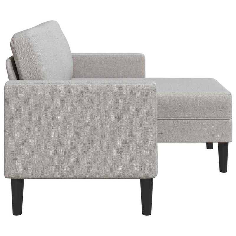 vidaXL felhőszürke anyagból 2 üléses kanapé L-alakú kanapéval 125 cm