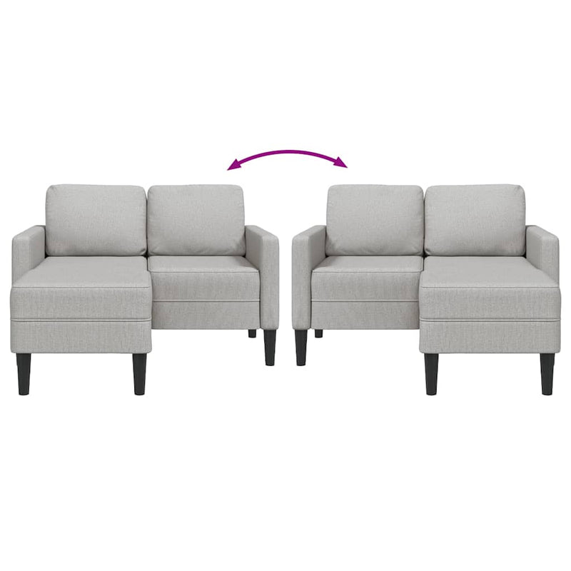 vidaXL felhőszürke anyagból 2 üléses kanapé L-alakú kanapéval 125 cm