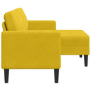 vidaXL sárga bársony 2 üléses kanapé L-alakú kanapéval 125 cm