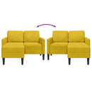 vidaXL sárga bársony 2 üléses kanapé L-alakú kanapéval 125 cm