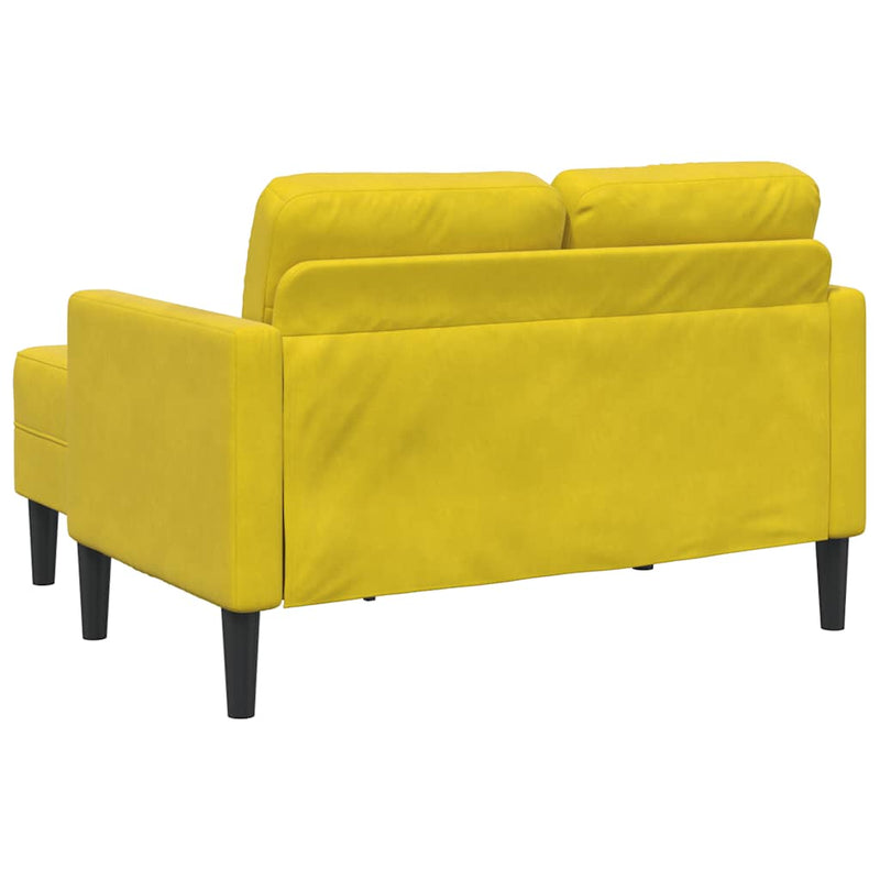vidaXL sárga bársony 2 üléses kanapé L-alakú kanapéval 125 cm