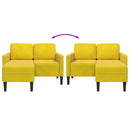 vidaXL sárga bársony 2 üléses kanapé L-alakú kanapéval 125 cm