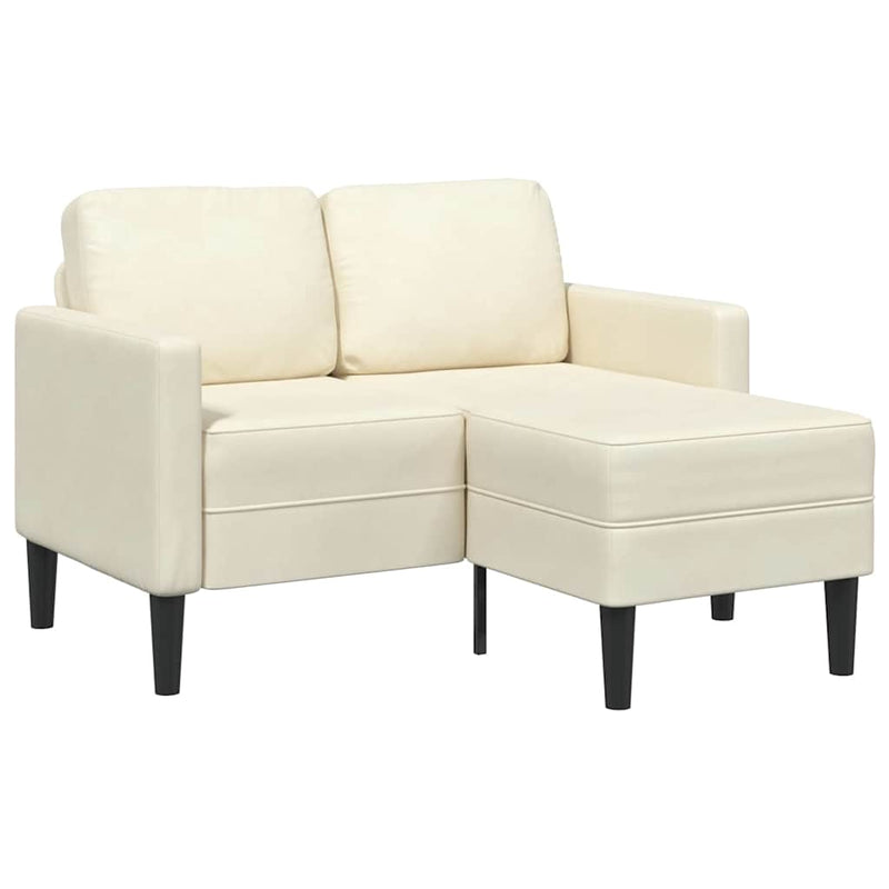 vidaXL krémszínű bársony 2 üléses kanapé L-alakú kanapéval 125 cm