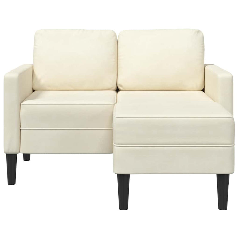 vidaXL krémszínű bársony 2 üléses kanapé L-alakú kanapéval 125 cm