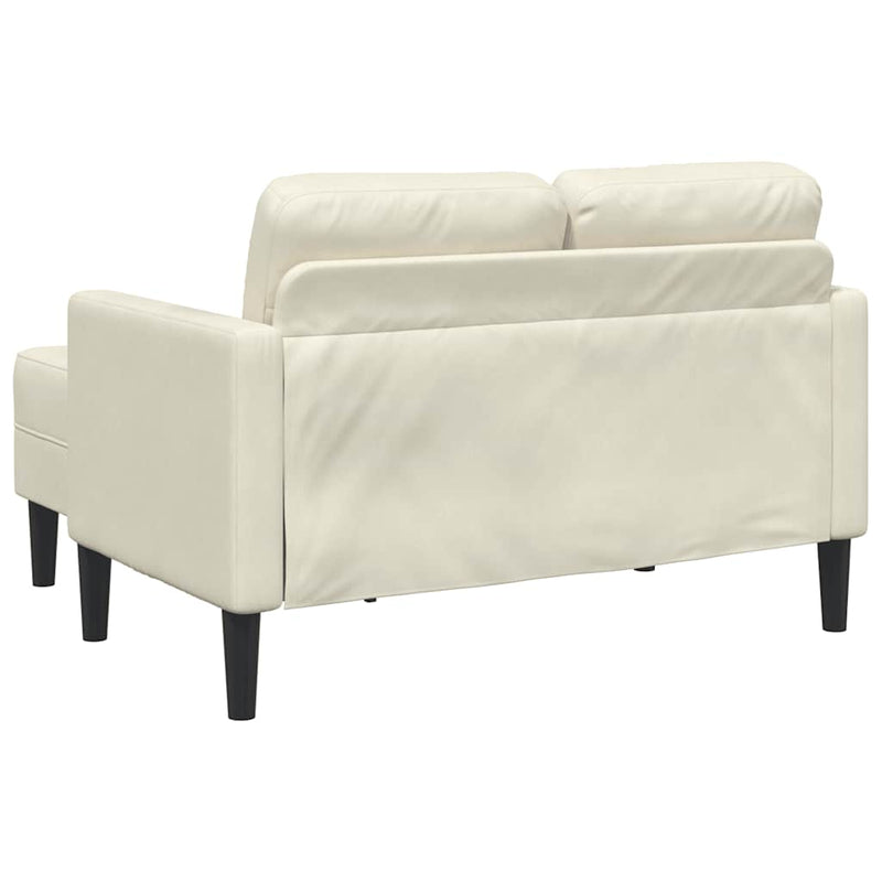 vidaXL krémszínű bársony 2 üléses kanapé L-alakú kanapéval 125 cm