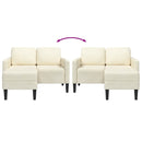 vidaXL krémszínű bársony 2 üléses kanapé L-alakú kanapéval 125 cm