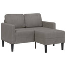 vidaXL világosszürke vászon 2 üléses kanapé L-alakú kanapéval 125 cm