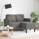 vidaXL világosszürke vászon 2 üléses kanapé L-alakú kanapéval 125 cm