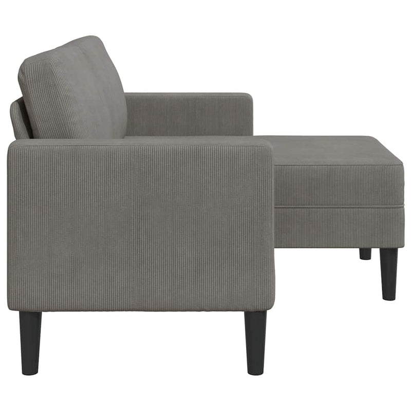 vidaXL világosszürke vászon 2 üléses kanapé L-alakú kanapéval 125 cm
