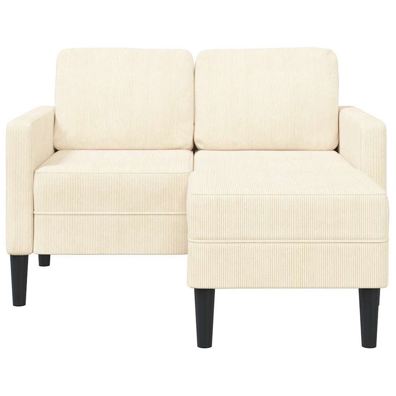 vidaXL krémszínű vászon 2 üléses kanapé L-alakú kanapéval 125 cm