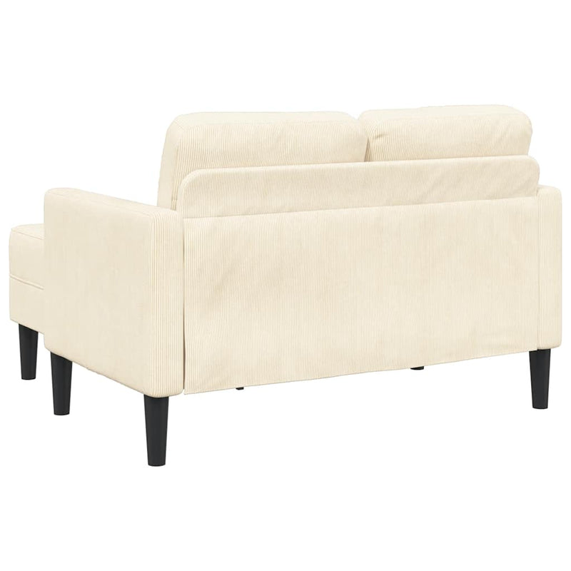 vidaXL krémszínű vászon 2 üléses kanapé L-alakú kanapéval 125 cm