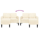 vidaXL krémszínű vászon 2 üléses kanapé L-alakú kanapéval 125 cm