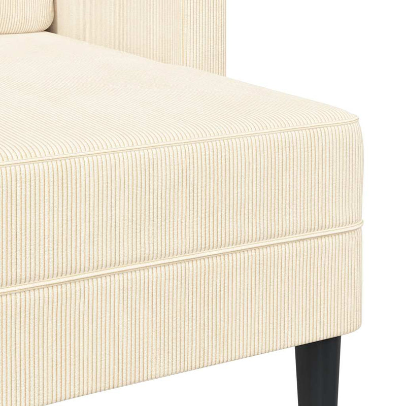 vidaXL krémszínű vászon 2 üléses kanapé L-alakú kanapéval 125 cm