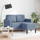 vidaXL kék vászon 2 üléses kanapé L-alakú kanapéval 125 cm