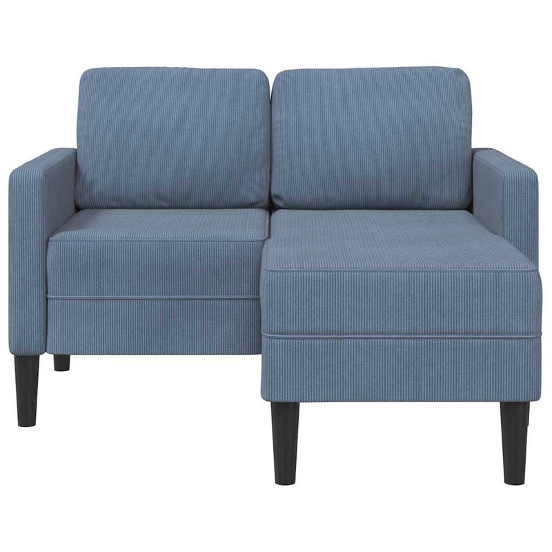 vidaXL kék vászon 2 üléses kanapé L-alakú kanapéval 125 cm