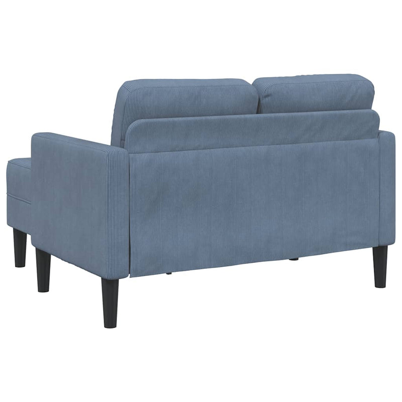 vidaXL kék vászon 2 üléses kanapé L-alakú kanapéval 125 cm