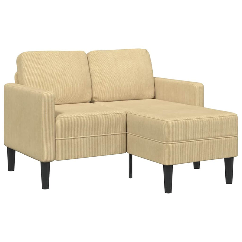 vidaXL szürke-zöld vászon 2 üléses kanapé L-alakú kanapéval 125 cm