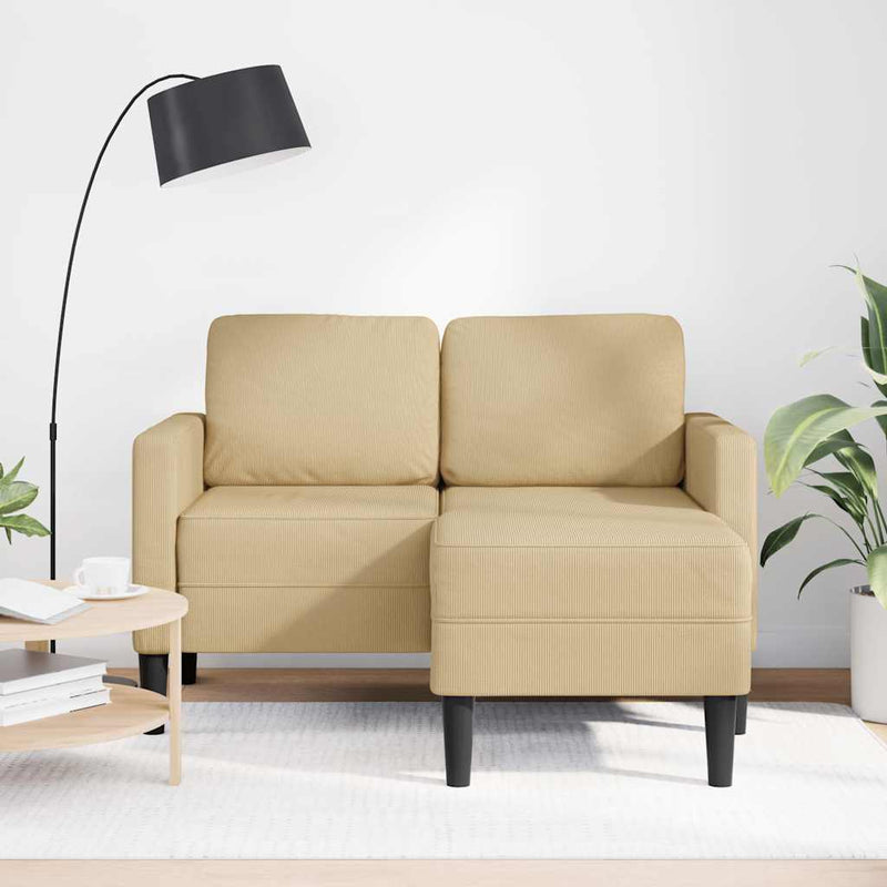 vidaXL szürke-zöld vászon 2 üléses kanapé L-alakú kanapéval 125 cm