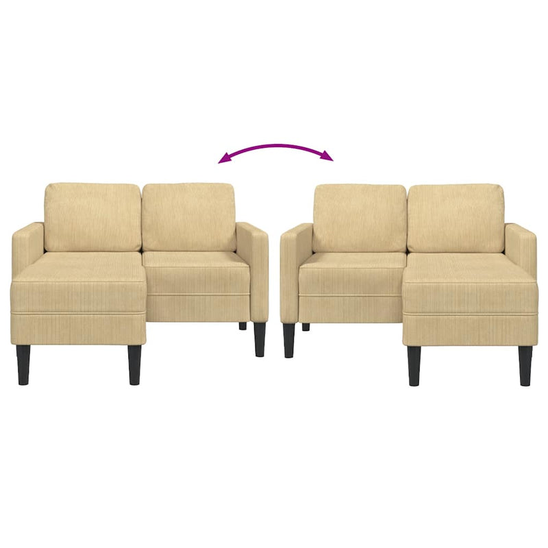 vidaXL szürke-zöld vászon 2 üléses kanapé L-alakú kanapéval 125 cm