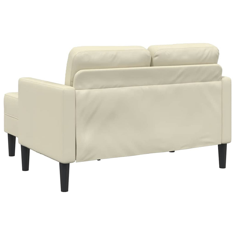 vidaXL krémszínű műbőr 2 üléses kanapé L-alakú kanapéval 125 cm