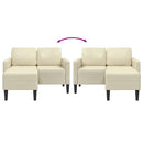 vidaXL krémszínű műbőr 2 üléses kanapé L-alakú kanapéval 125 cm