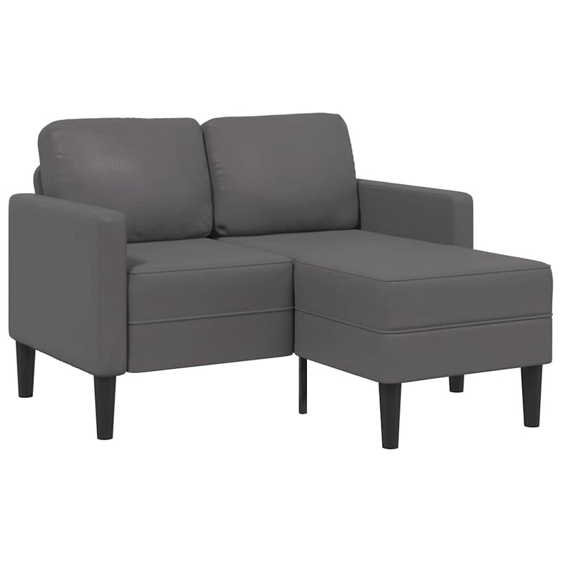 vidaXL szürke műbőr 2 üléses kanapé L-alakú kanapéval 125 cm