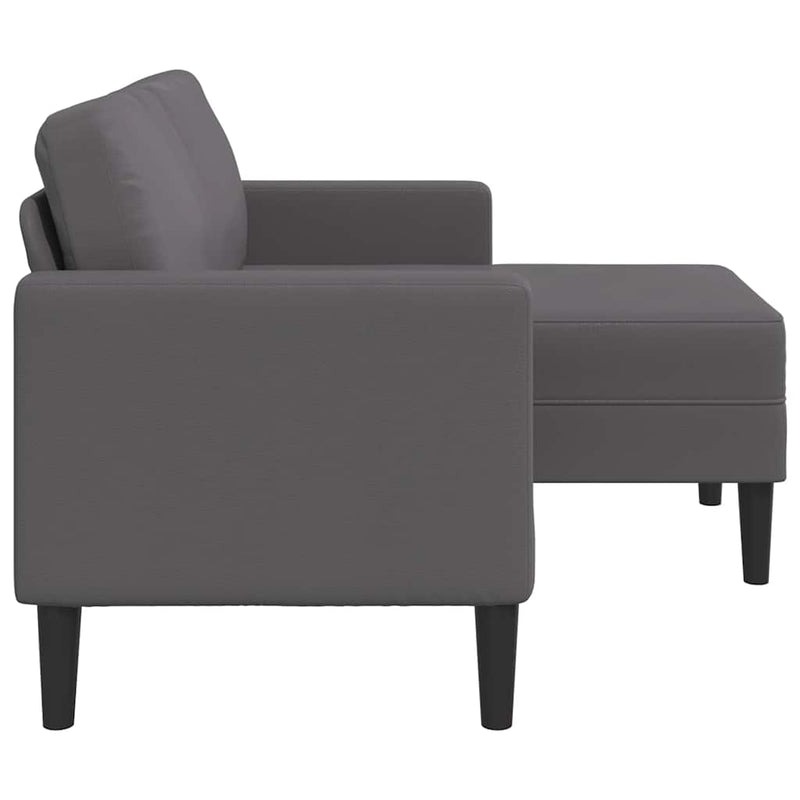 vidaXL szürke műbőr 2 üléses kanapé L-alakú kanapéval 125 cm