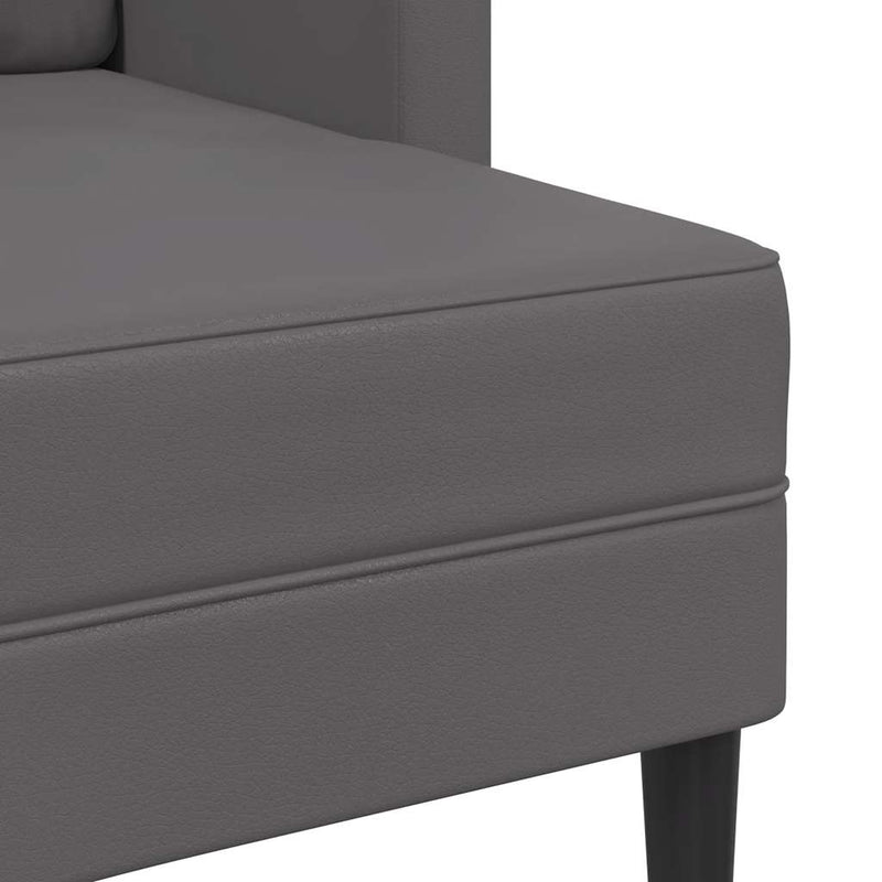 vidaXL szürke műbőr 2 üléses kanapé L-alakú kanapéval 125 cm