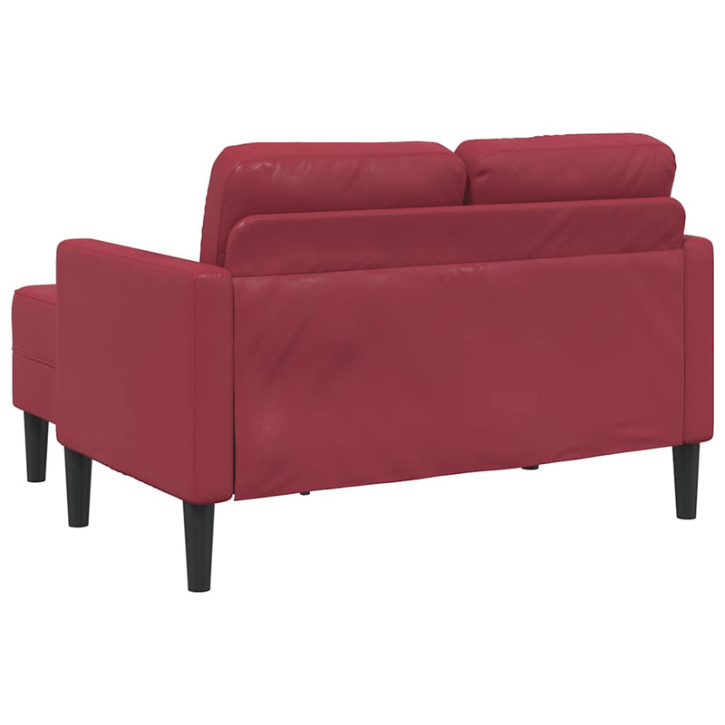 vidaXL borvörös műbőr 2 üléses kanapé L-alakú kanapéval 125 cm