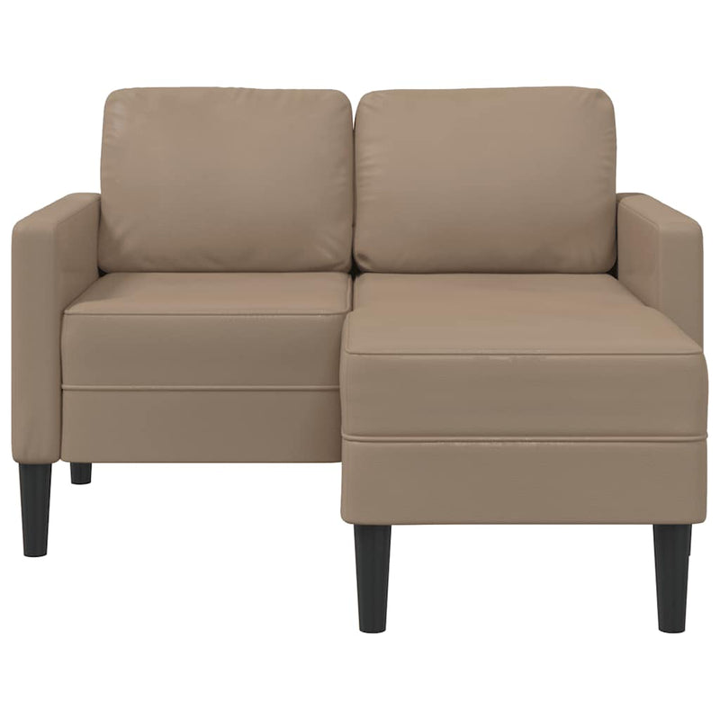 vidaXL cappuccino műbőr 2 üléses kanapé L-alakú kanapéval 125 cm