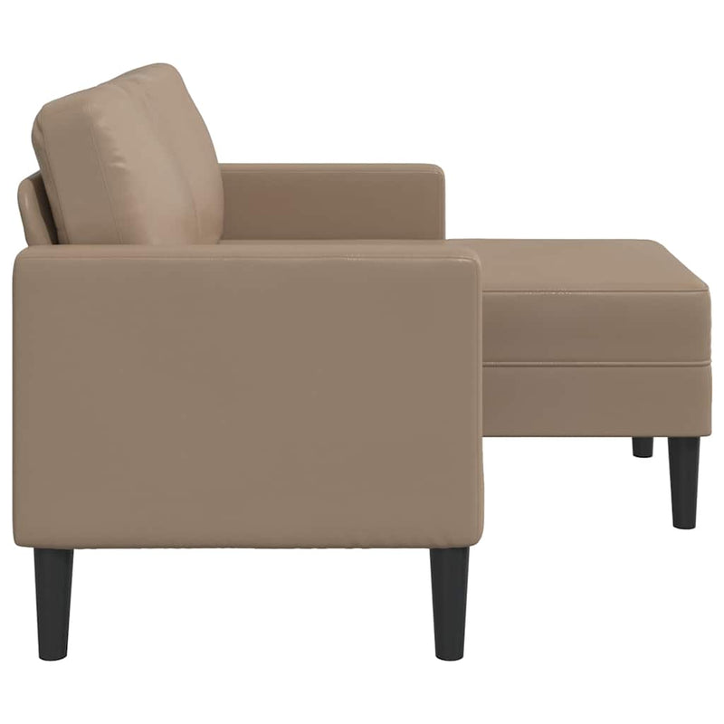 vidaXL cappuccino műbőr 2 üléses kanapé L-alakú kanapéval 125 cm