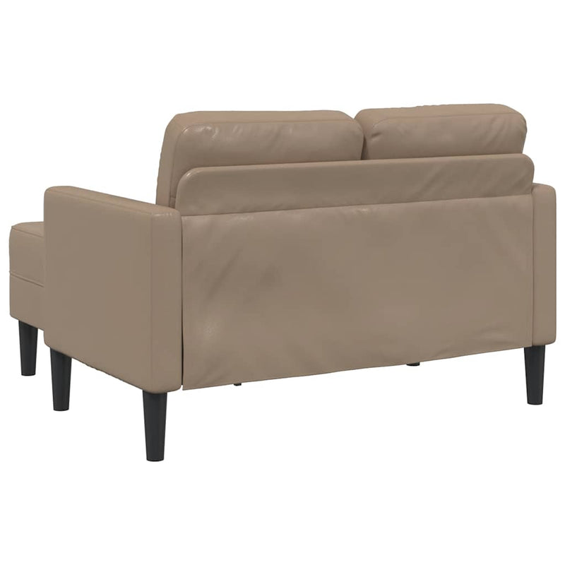 vidaXL cappuccino műbőr 2 üléses kanapé L-alakú kanapéval 125 cm